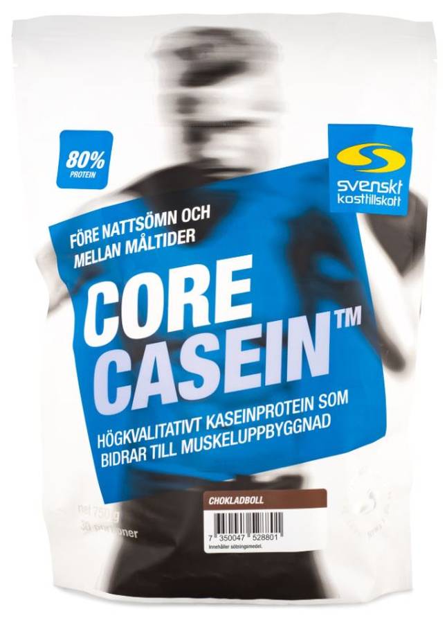 Så här ser Core Casein kaseinproteinpulver ut.