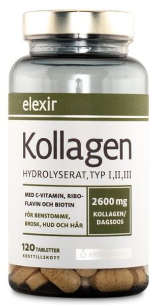 Produkten Elexir Pharma Kollagen ser ut så här.
