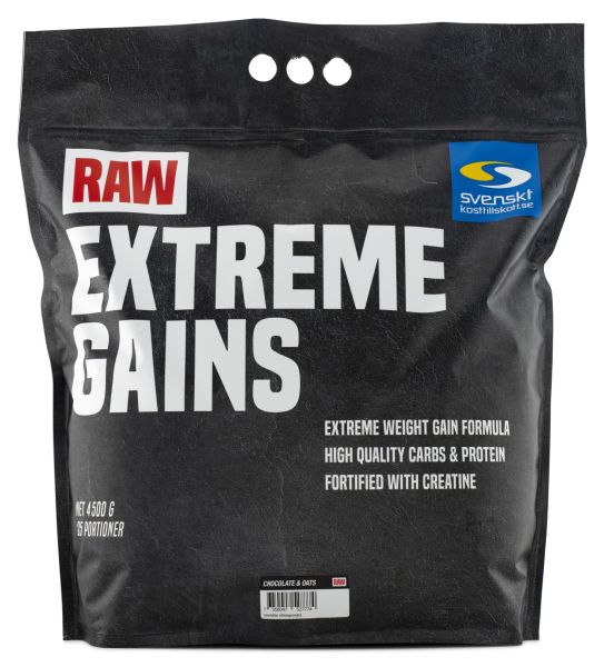 Produkten RAW Extreme Gains ser ut så här.