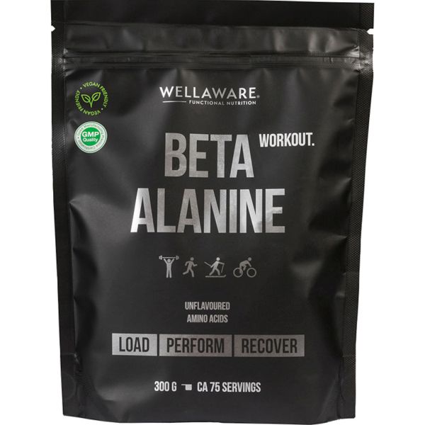 Produkten Wellaware Beta-Alanine Pulver ser ut så här.