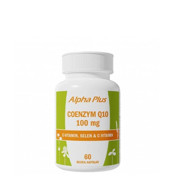 Produkten Alpha Plus Coenzym Q10 100mg ser ut så här.