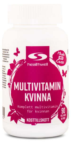 Produkten Healthwell Multivitamin Kvinna ser ut så här.