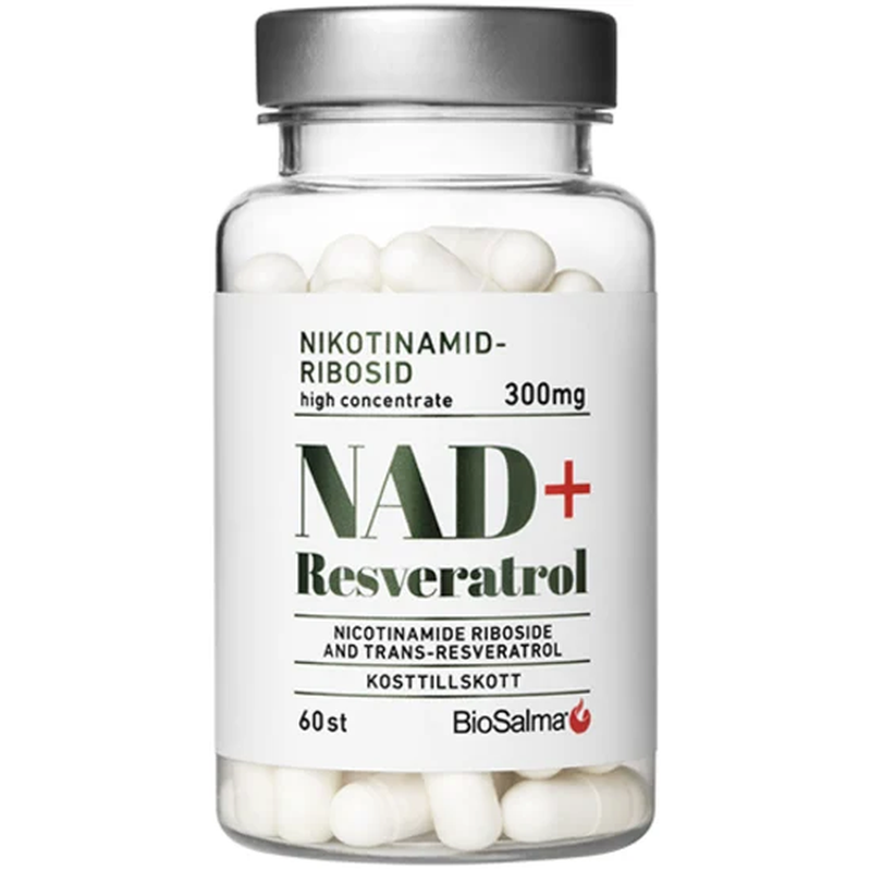 BioSalma NAD+ 300 mg + Resveratrol 60 kapslar